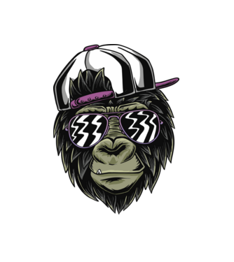 Cool Monkey model alb pe tricou