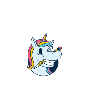 Elev Unicorn drăguț model alb pe tricou