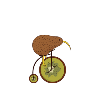 Bicicletă Kiwi model gri pe tricou