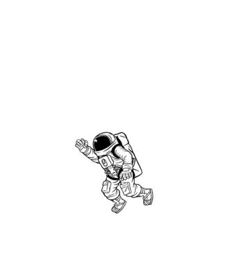 Astronaut model negru pe tricou