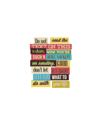 Do not read the text on this t shirt model alb pe tricou