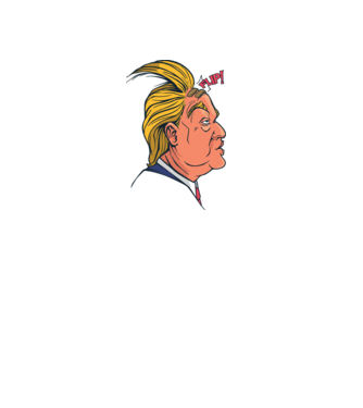 Trump Păr model negru pe tricou