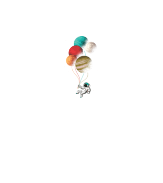Astronaut Balloons baloane astronaut model negru pe tricou