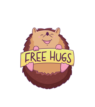 Free Hugs Arici model alb pe tricou