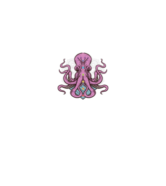 Yoga Octopus model negru pe tricou