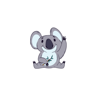 Koala drăguț model alb pe tricou