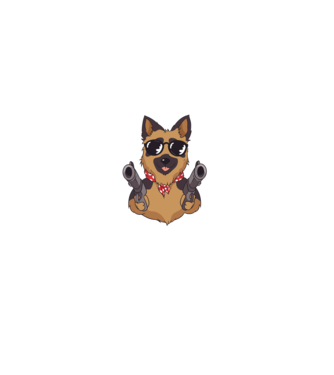 Pew Pew Pew Madafakas Ciobănesc german model negru pe tricou