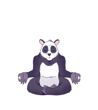 Panda Meditație model turcoaz pe tricou