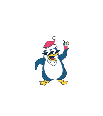 Pinguin de Crăciun model turcoaz pe tricou
