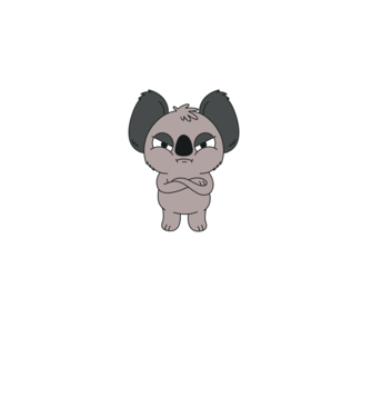 Koala Supărat model albastru regal pe tricou