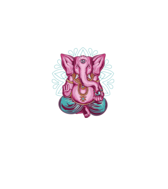 Elefant făcând meditație Dharma model negru pe tricou
