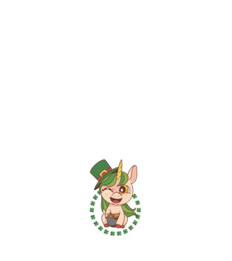 St Patrick Unicorn model alb pe tricou