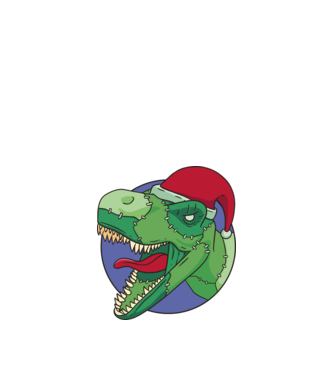 T-rex Santa model alb pe tricou