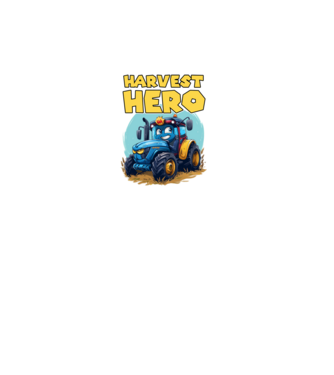 Harvest Hero Tractor model negru pe tricou