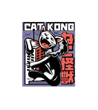 Cat Kong model alb pe tricou