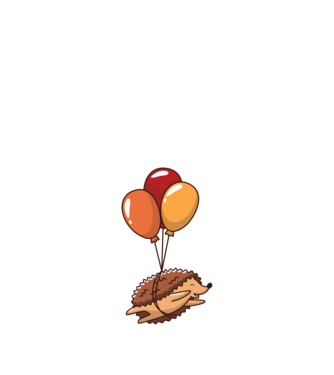 Arici cu balon model nisipiu pe tricou