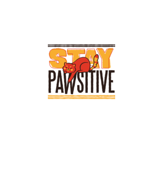 Stay Pawsitive model alb pe tricou