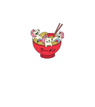 Unicorn Ramen model gri pe tricou