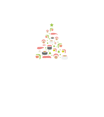 Pom de Crăciun Sushi model turcoaz pe tricou