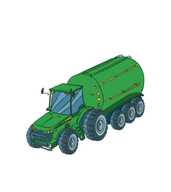 Tractor de recoltare model alb pe tricou