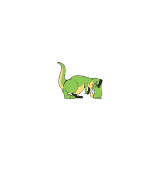 T-rex Push-up model verde pe tricou