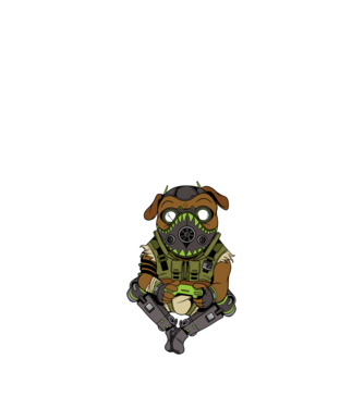 Mops Gamer model nisipiu pe tricou