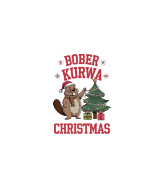Bober Kurwa Christmas 3 model alb pe tricou