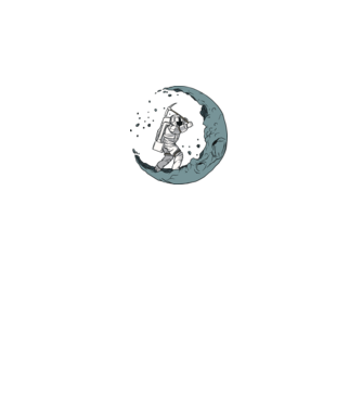 Astronaut pe Lună model negru pe tricou
