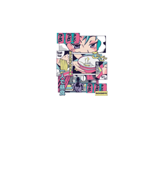 Anime Vaporwave Ramen model negru pe tricou