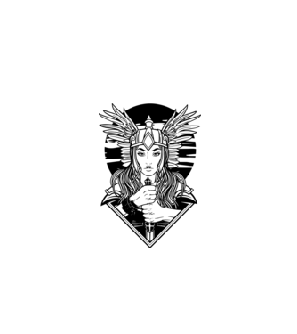 Zeița Valkyrie model gri pe tricou