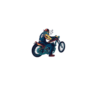 Motociclist Chopper model alb pe tricou