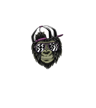 Cool Monkey model gri pe tricou