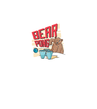 Bear Pong model negru pe tricou
