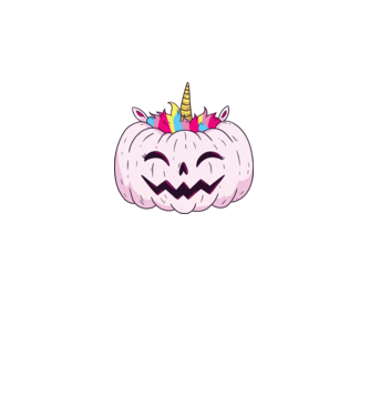 Unicorn Dovleac Halloween model albastru închis pe tricou