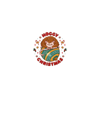 Hoggy Christmas Crăciun cu Arici model alb pe tricou
