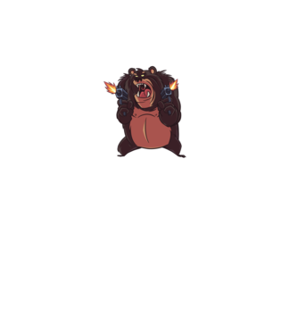 Pew Pew Pew Madafakas Urs model negru pe tricou
