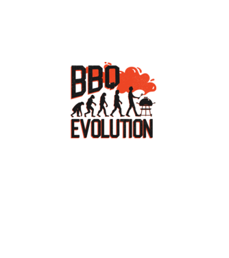 BBQ Evoluție Grătar model alb pe tricou