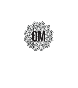 OM Mandala model alb pe tricou