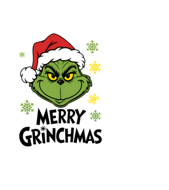 Merry Grinchmas Alb model negru pe tricou
