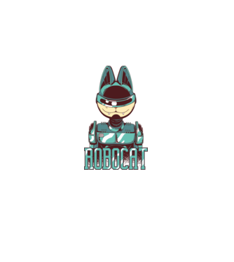 Robocat - Pisică Robot model alb pe tricou