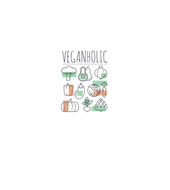 Veganholic model alb pe tricou