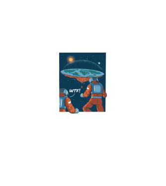Astronaut Pământ plat model negru pe tricou