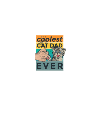 Coolest Cat Dad Ever - Cel mai tare tată cu pisică model negru pe tricou