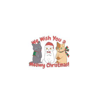 We wish You a Meowy Christmas model negru pe tricou