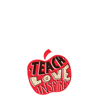 Teach Love Inspire pentru profesori model alb pe tricou