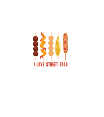 I Love Street Food model negru pe tricou