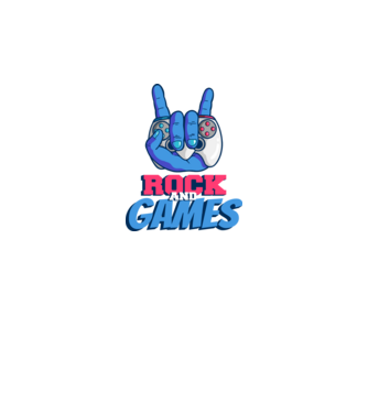Rock And Games model negru pe tricou