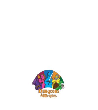 Dungeons Meeples model negru pe tricou