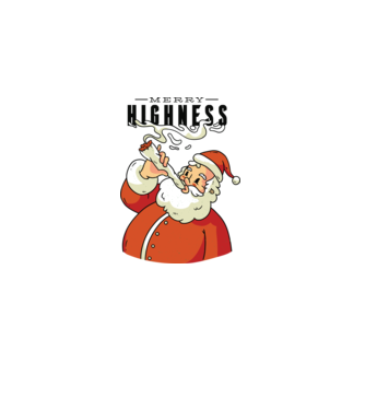 Merry Highness Mikulás fumează iarbă model albastru închis pe tricou