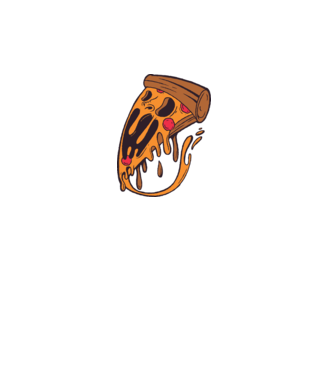 Pizza Horror model alb pe tricou